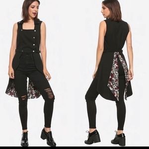 Hot topic vest steampunk gothic roses